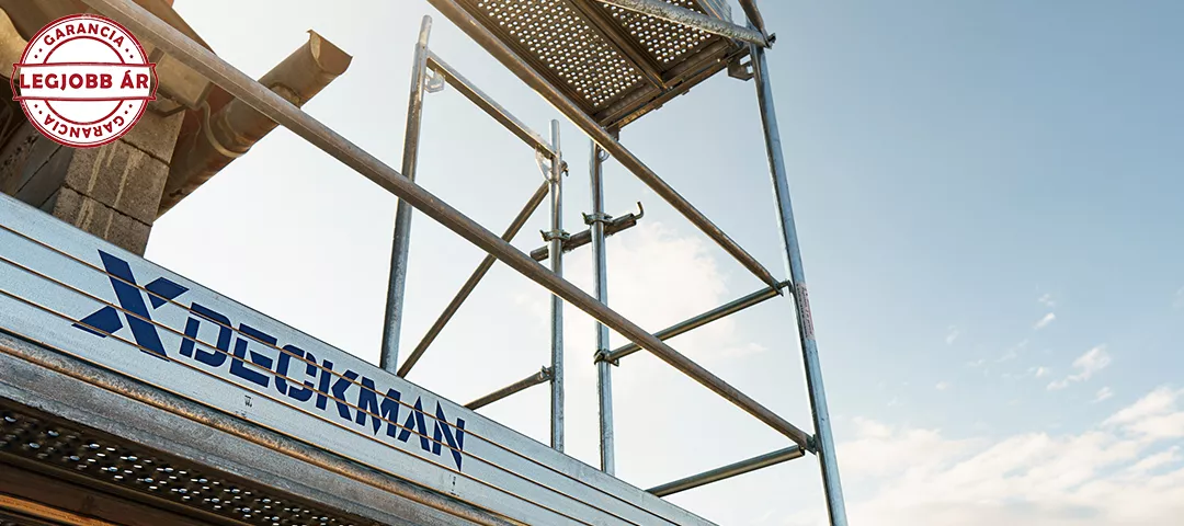 DECKMAN homlokzati állvány | Horganyzott acél váz, alapáron acél trepnivel