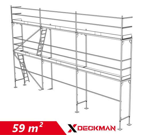 60 m2 acél padlós homlokzati állvány - DECKMAN